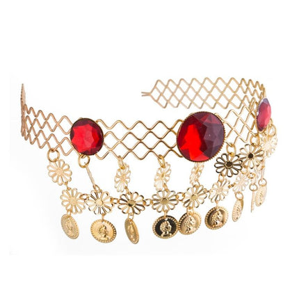 Funny Fashion Tiara Zigeunerin met muntjes