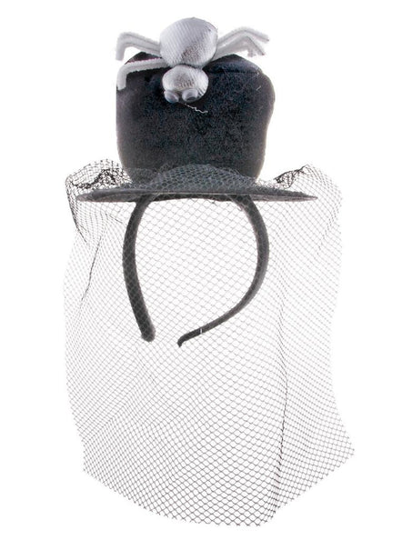 Funny Fashion Tiara zwarte hoed met voile