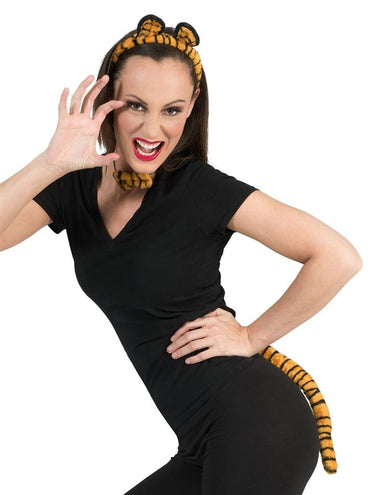 Funny Fashion Tijger verkleedset 3-delig