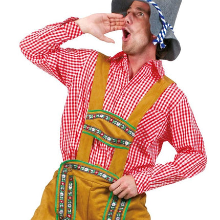 Funny Fashion Tiroler blouse rood heren