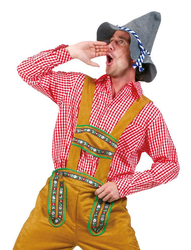 Funny Fashion Tiroler blouse rood heren