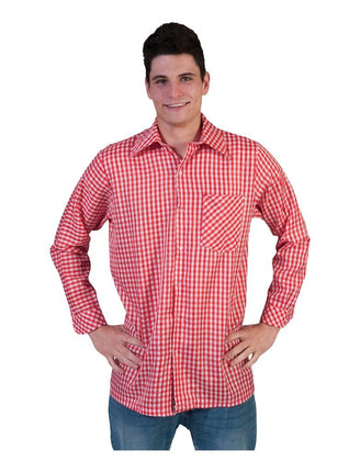 Funny Fashion Tiroler blouse rood heren