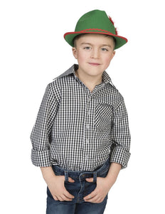 Funny Fashion Tiroler blouse zwart wit geblokt