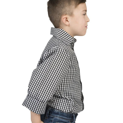 Funny Fashion Tiroler blouse zwart wit geblokt