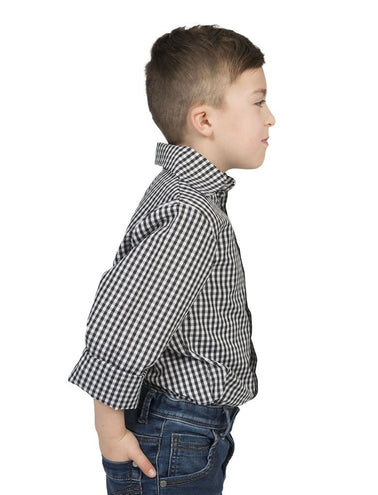 Funny Fashion Tiroler blouse zwart wit geblokt