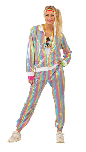Funny Fashion Trainingspak regenboog pailletten