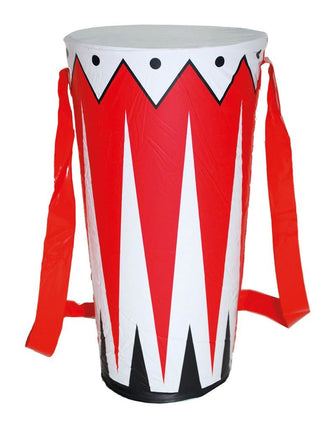 Funny Fashion Trommel opblaasbaar rood wit