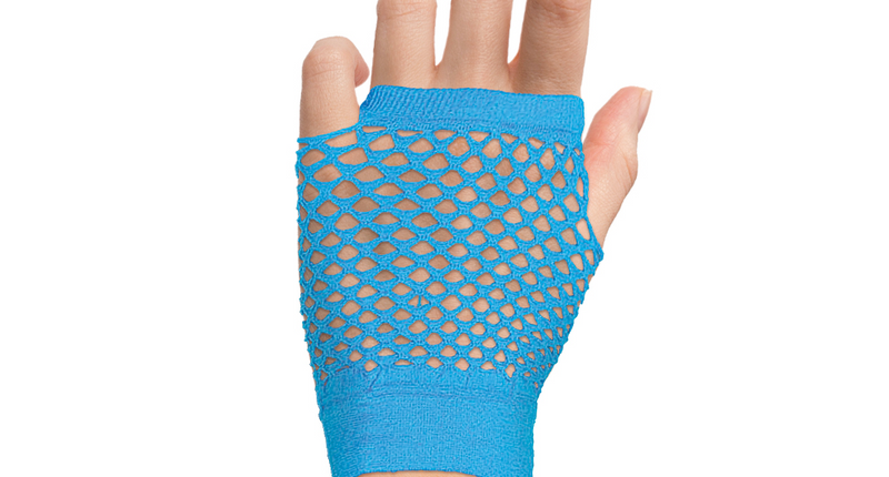 Funny Fashion Turquoise visnet handschoenen kort model