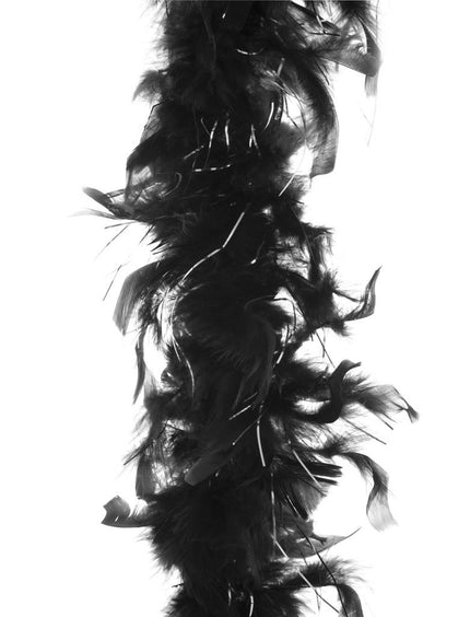 Funny Fashion Veren boa zwart met zilver tinsel 45gram