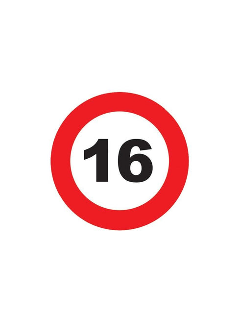 Funny Fashion Verkeersbord onderzetters 16 jaar