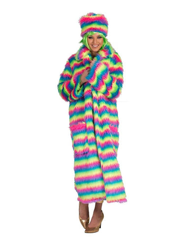 Funny Fashion Verkleed jas in regenboog kleuren
