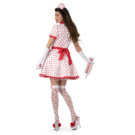 Funny Fashion Verpleegstersjurk Zoë met hartjes