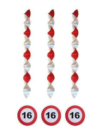 Funny Fashion Versiering 16 jaar hangdecoratie verkeersbord