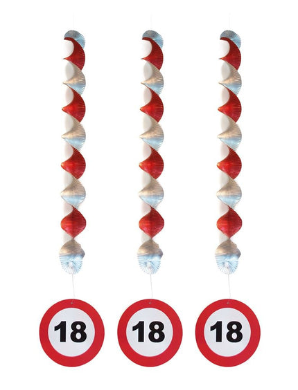 Funny Fashion Versiering 18 jaar hangdecoratie verkeersbord