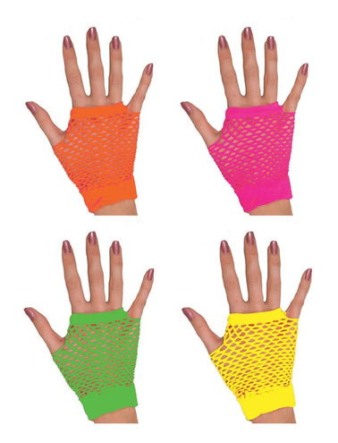 Funny Fashion Vingerloze nethandschoenen Evi neon geel