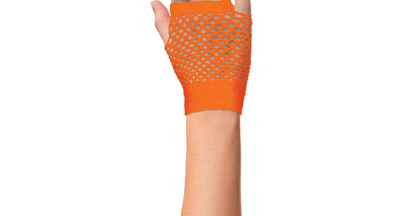 Funny Fashion Vingerloze nethandschoenen Evi neon oranje