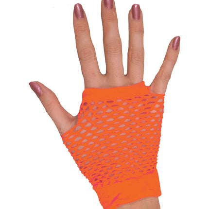 Funny Fashion Vingerloze nethandschoenen Evi neon oranje