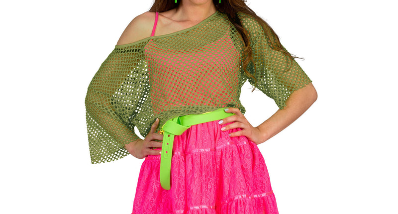 Funny Fashion Visnet shirt in legergroen