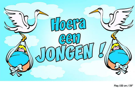 Funny Fashion Vlag hoera een jongen