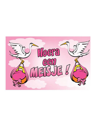 Funny Fashion Vlag hoera een meisje