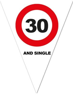 Funny Fashion Vlaggenlijn 30e verjaardag met verkeersborden