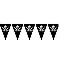 Funny Fashion Vlaggenlijn piraat met doodskoppen en zwaard 5mtr.