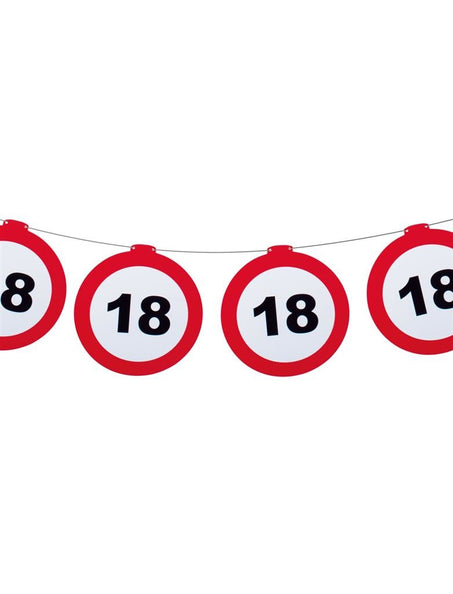 Funny Fashion Vlaggenlijn  verkeersbord 18  jaar