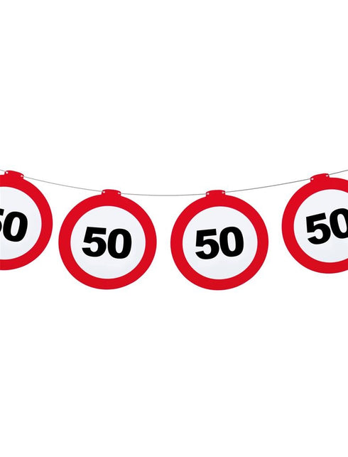 Funny Fashion Vlaggenlijn  verkeersbord 50 jaar