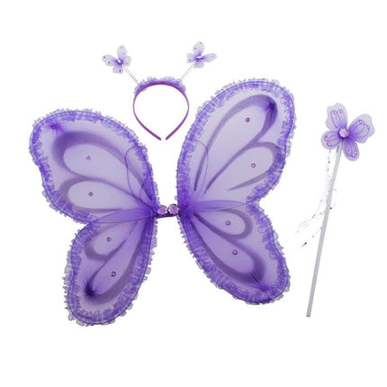 Funny Fashion Vlinderset 3delig 4 kleuren