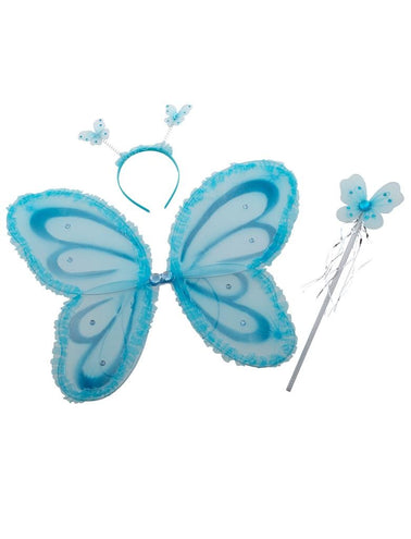 Funny Fashion Vlinderset 3delig 4 kleuren