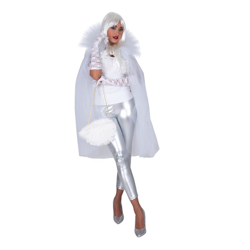 Funny Fashion Witte cape bruid Mila tule