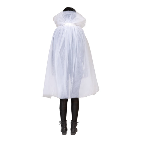 Funny Fashion Witte cape bruid Mila tule