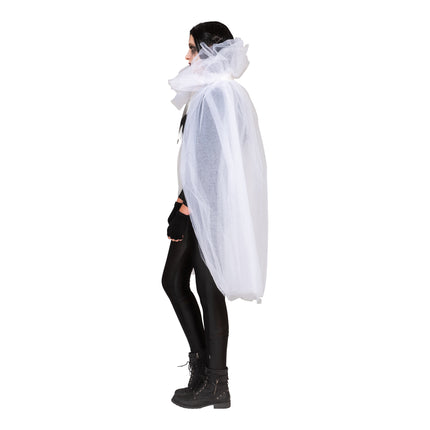 Funny Fashion Witte cape bruid Mila tule