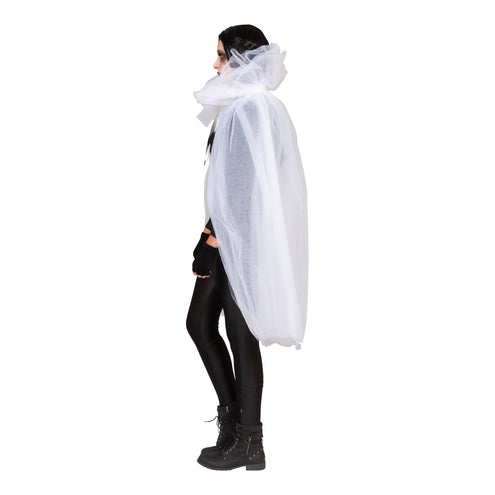 Funny Fashion Witte cape bruid Mila tule