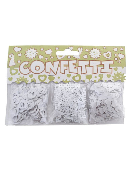 Funny Fashion Witte  confetti tafel decoratie Just Married