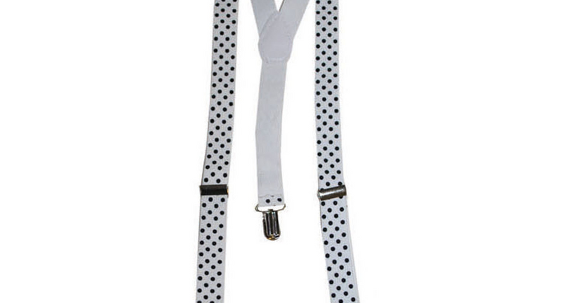 Funny Fashion Witte disco bretel met noppen