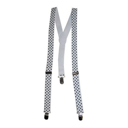 Funny Fashion Witte disco bretel met noppen