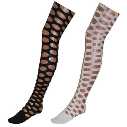 Funny Fashion Witte disco panty met grote gaten