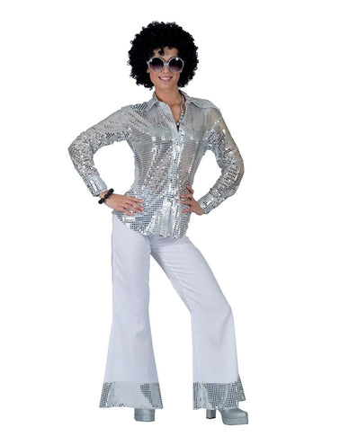 Funny Fashion Witte glitter discobroek