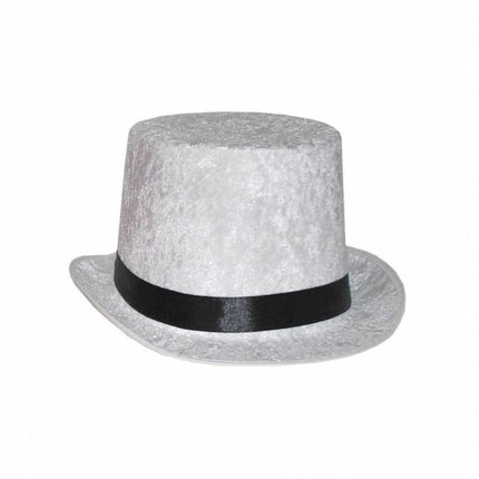Funny Fashion Witte hoge hoed velours