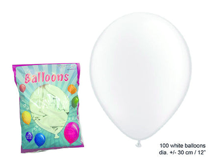 Funny Fashion Witte  latex  ballonnen 30cm