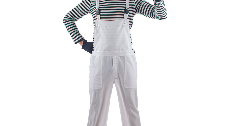 Funny Fashion Witte tuinbroek volwassenen