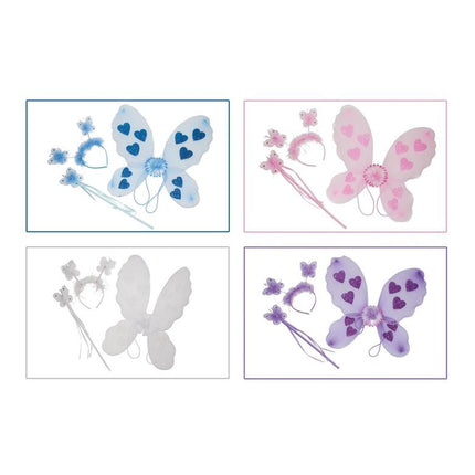 Funny Fashion Witte vlinder verkleed set Minnie 3-delig