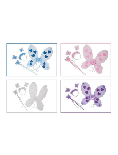 Funny Fashion Witte vlinder verkleed set Minnie 3-delig