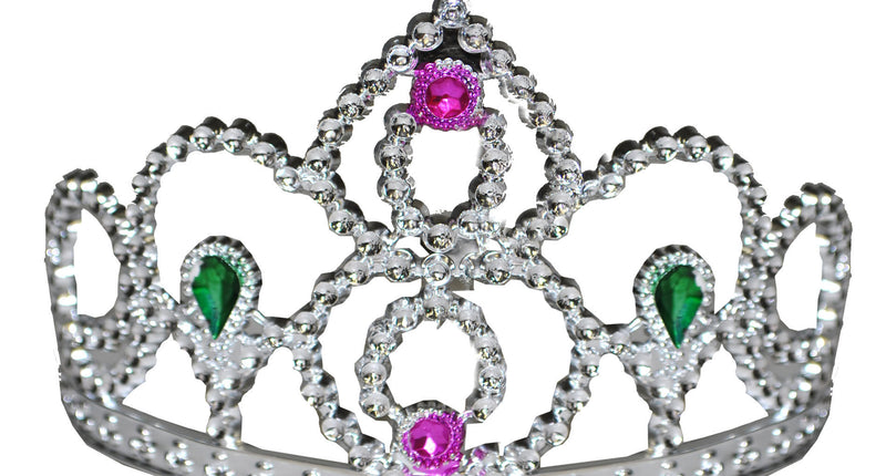 Funny Fashion Zilveren kroon met nep edelstenen