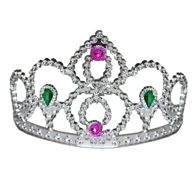 Funny Fashion Zilveren kroon met nep edelstenen