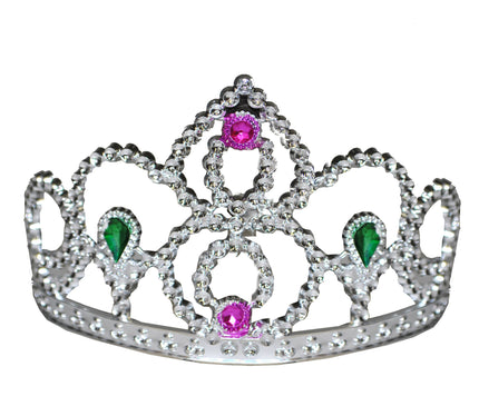 Funny Fashion Zilveren kroon met nep edelstenen