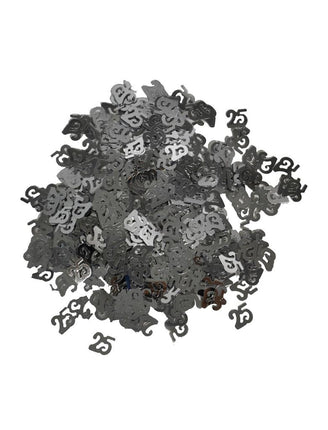 Funny Fashion Zilveren tafel confetti decoratie 25 jaar