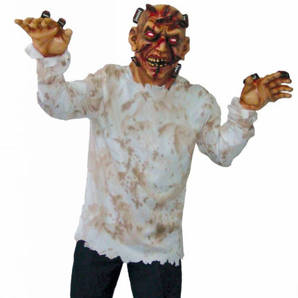 Funny Fashion Zombie kostuum scheermesjes door hoofd