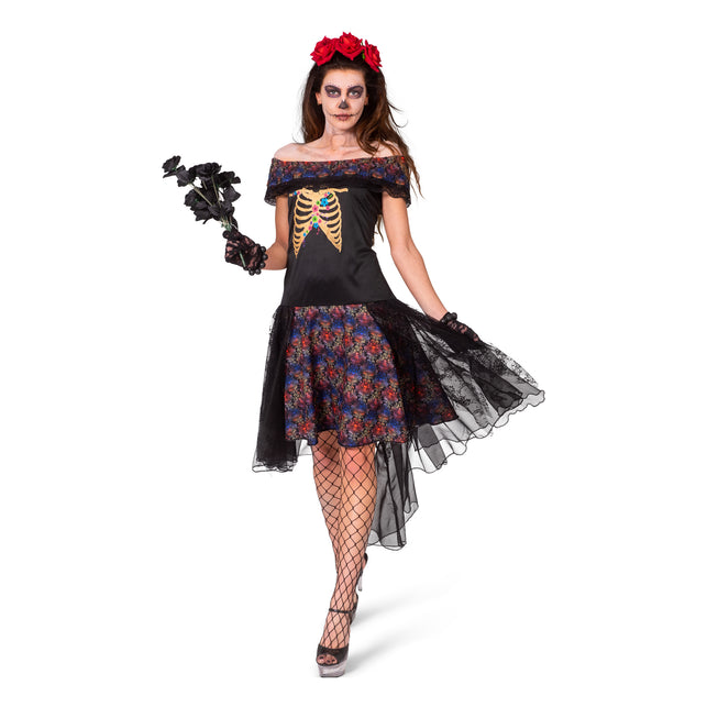 Funny Fashion Zombie zwarte bruid  Naomi